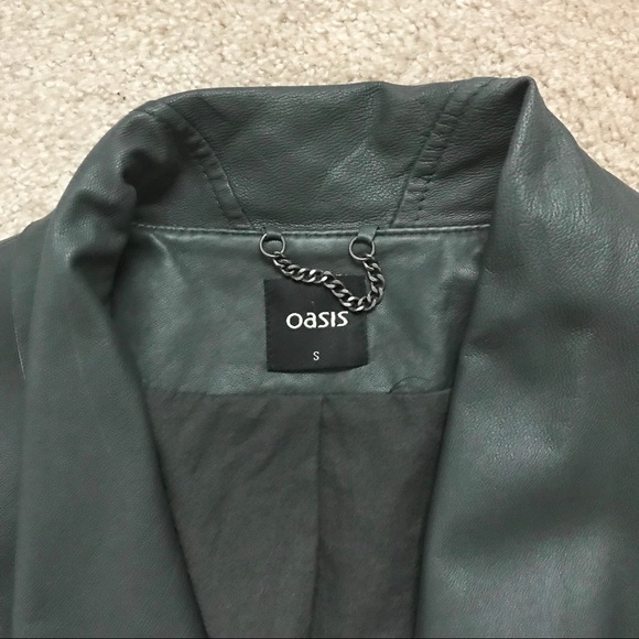 Oasis Grey Waterfall Leather Jacket Amy 